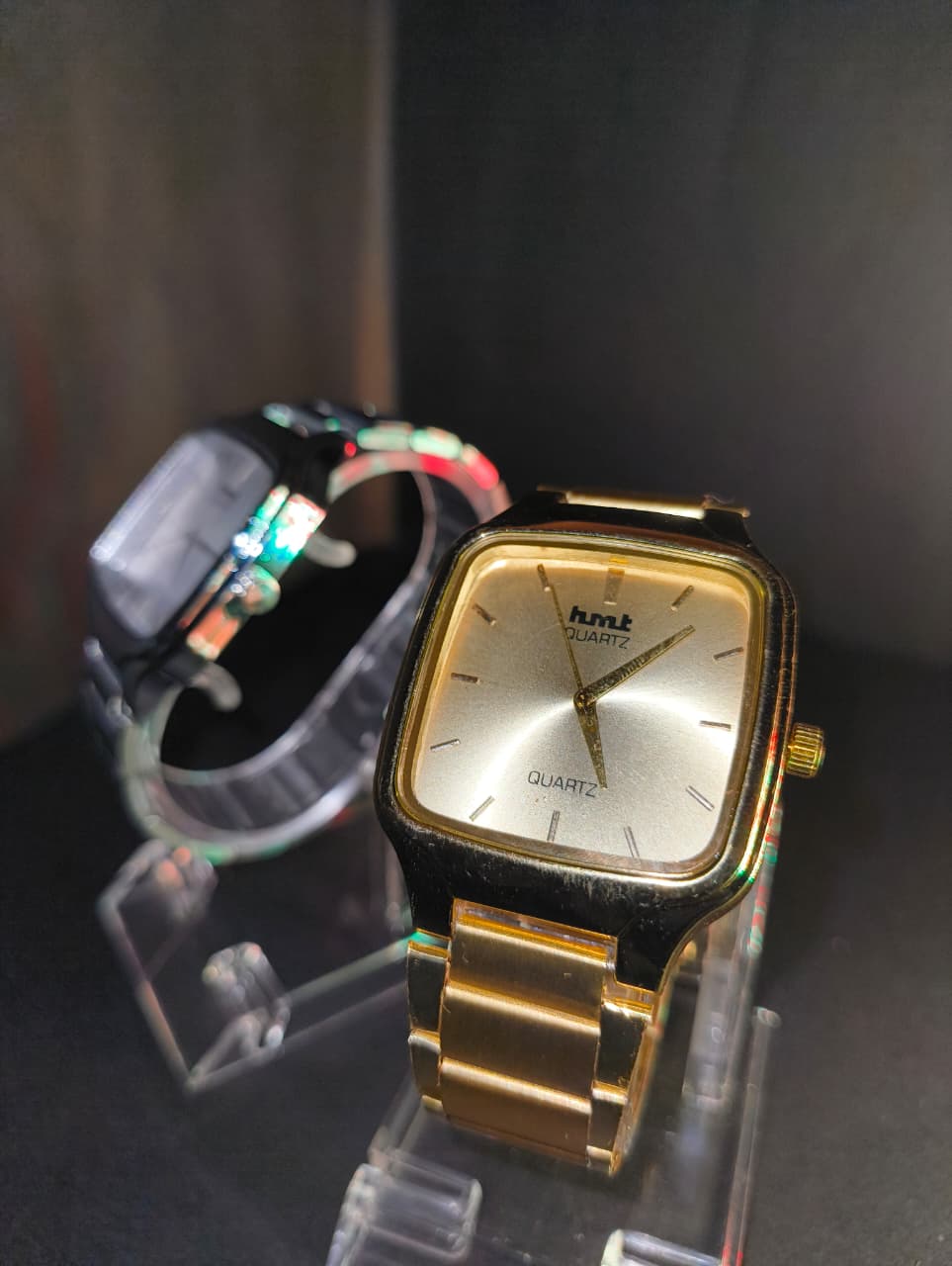 HMT Swarna |                                       Gold Square Dial and Siver Square Dail Chain men watch anolog watch