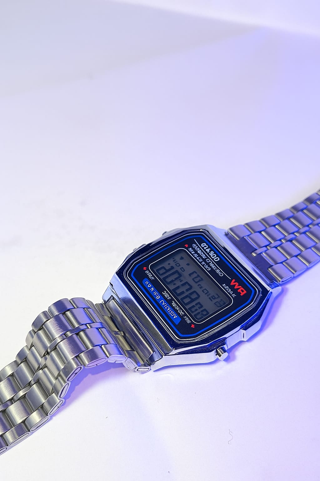 Unisex Vintage A159W-N1DF Black Digital Dial Silver Stainless Steel Band D339