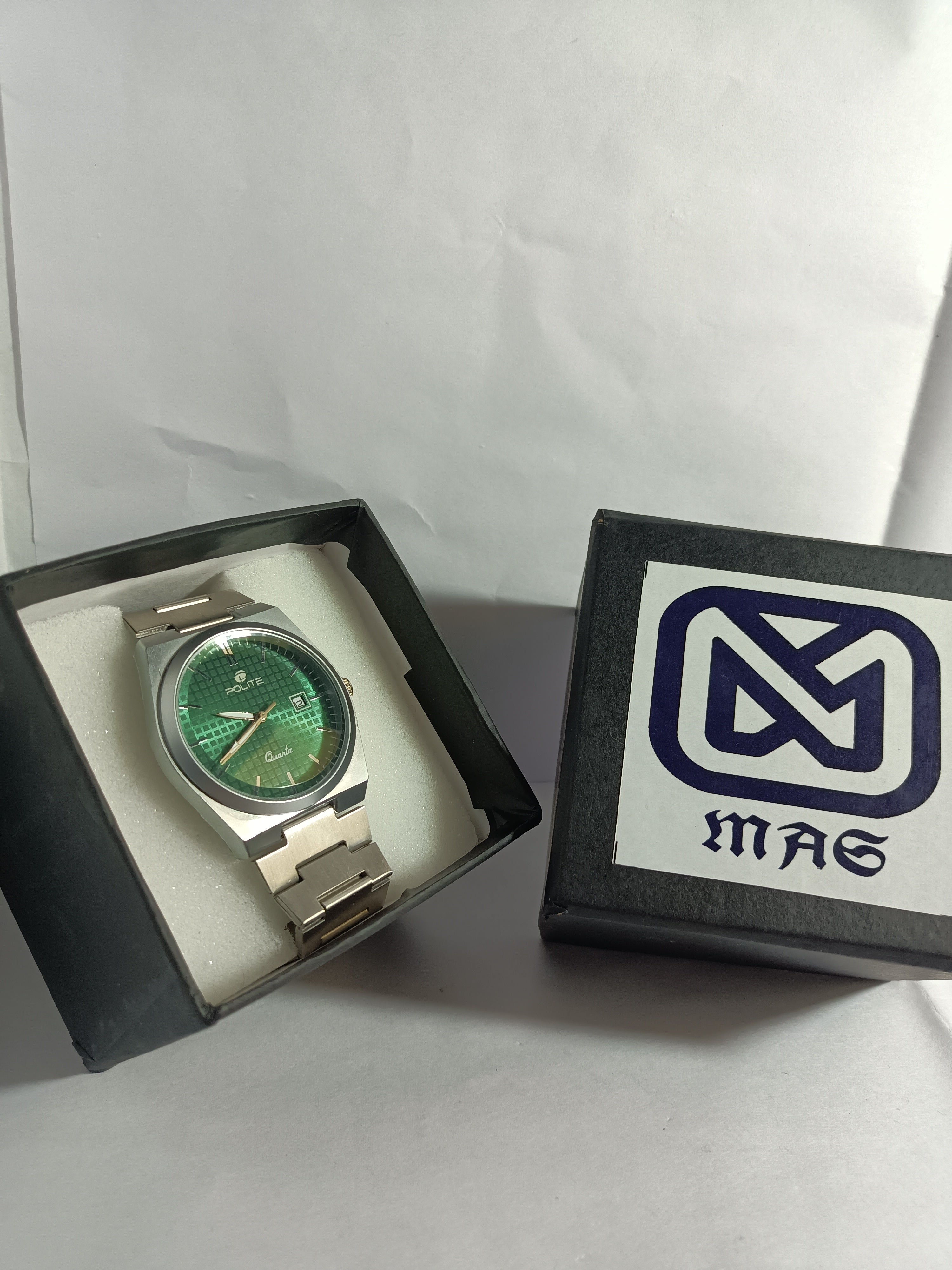 SWADESI STUFF Stainless Steel Date Display Mens Wrist Analogue Watch (Blue), Dial-Color:Multicolour, Band Color:Silver