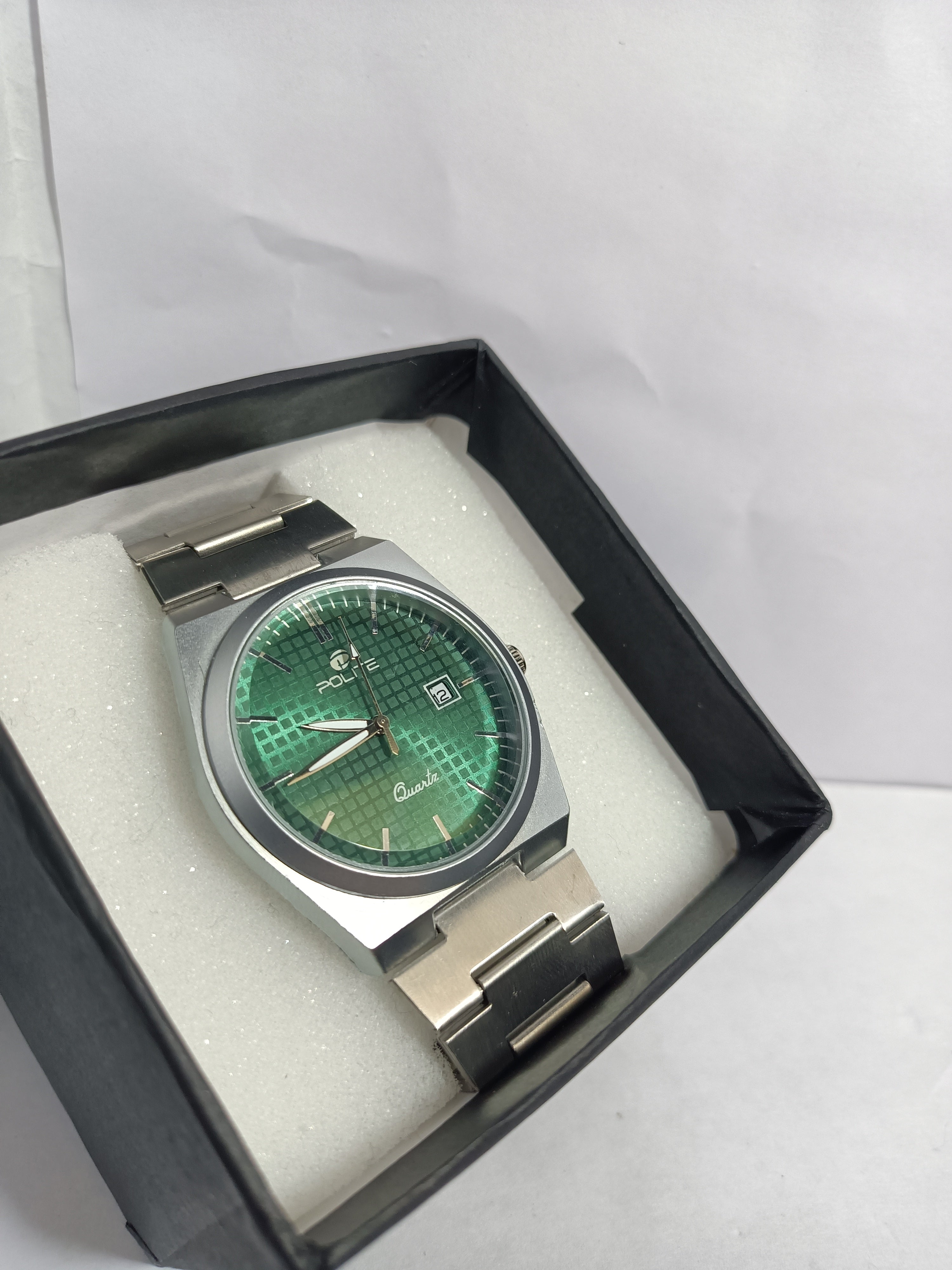 SWADESI STUFF Stainless Steel Date Display Mens Wrist Analogue Watch (Blue), Dial-Color:Multicolour, Band Color:Silver