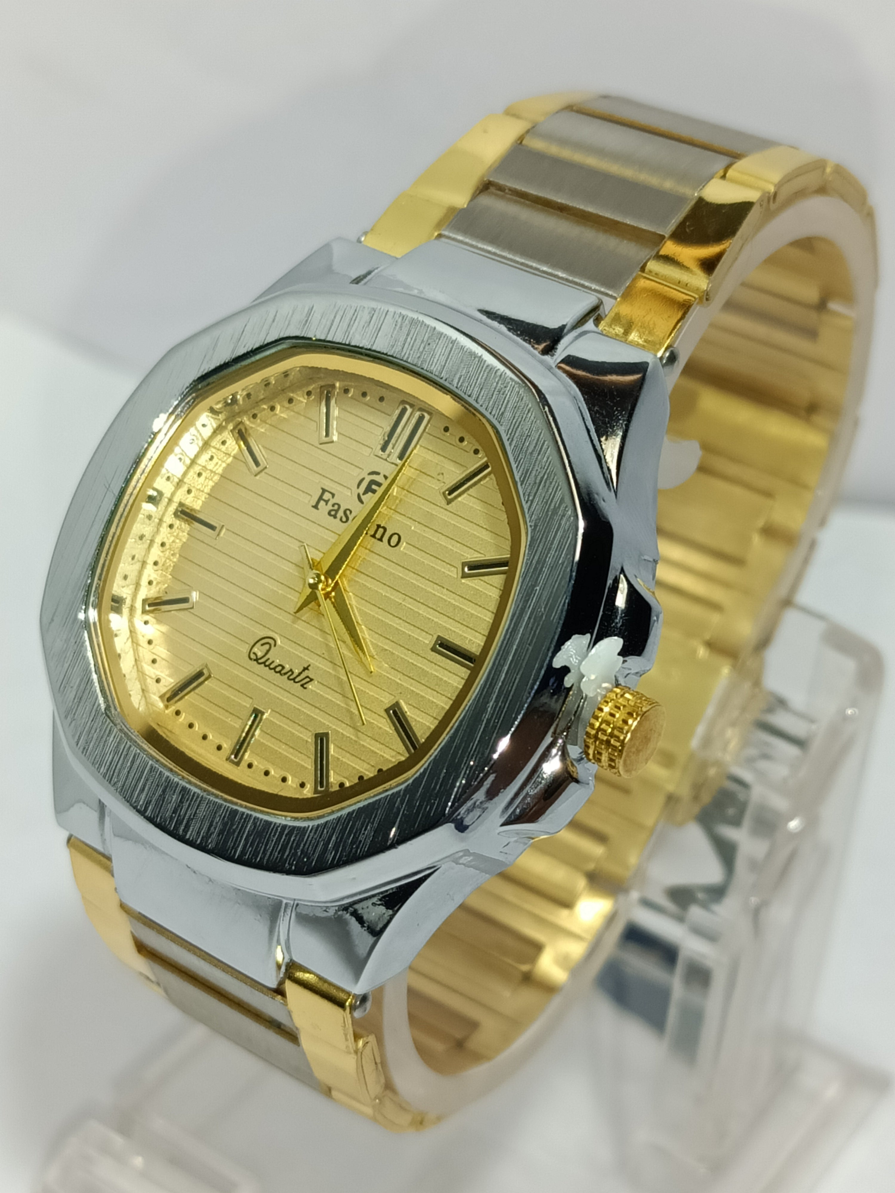 Men's Classic Business Quaetz Watch | Stainless Steal Gold Silver Dial
