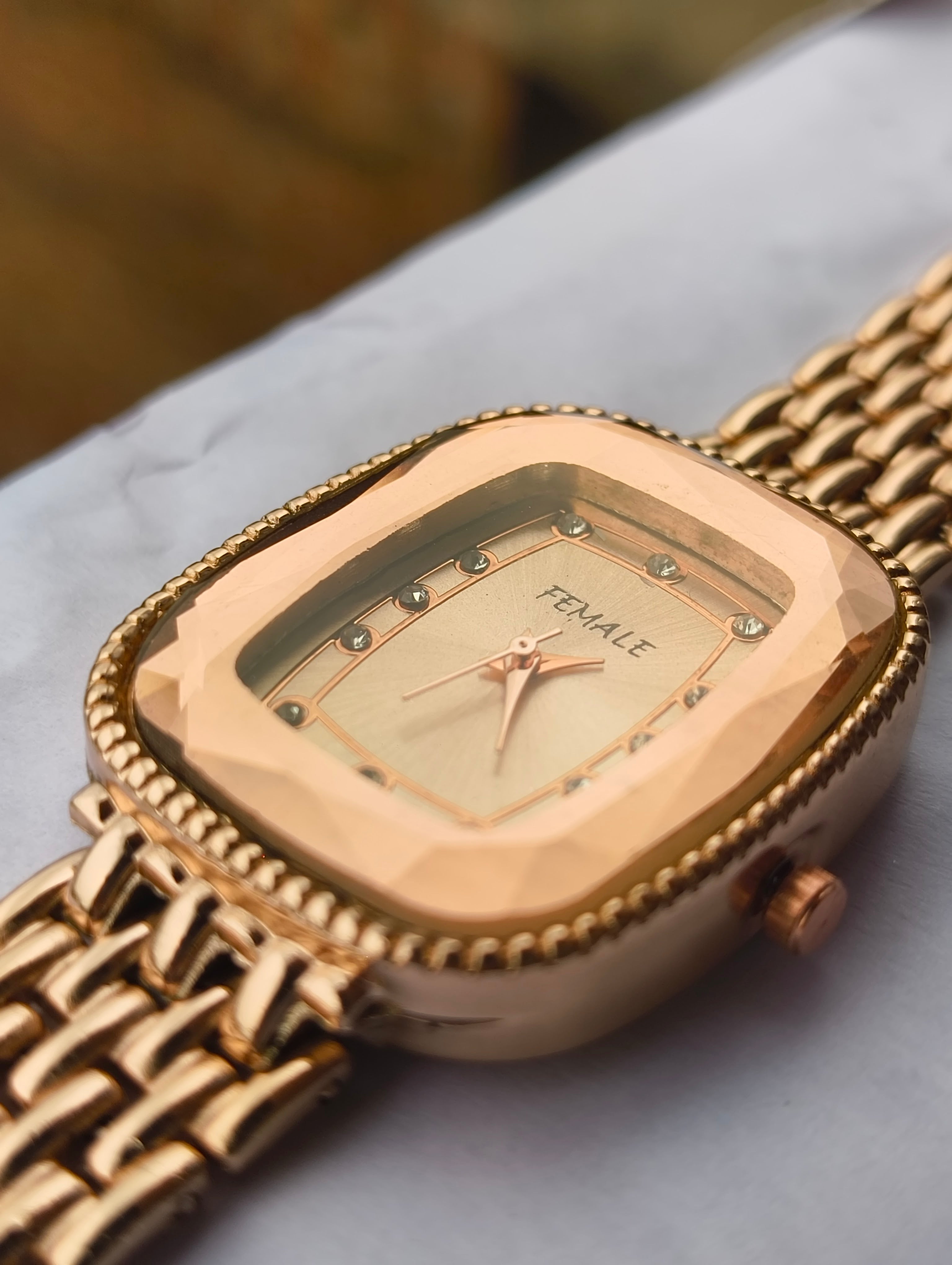 Partywear Rose Gold Analog Watch For Women