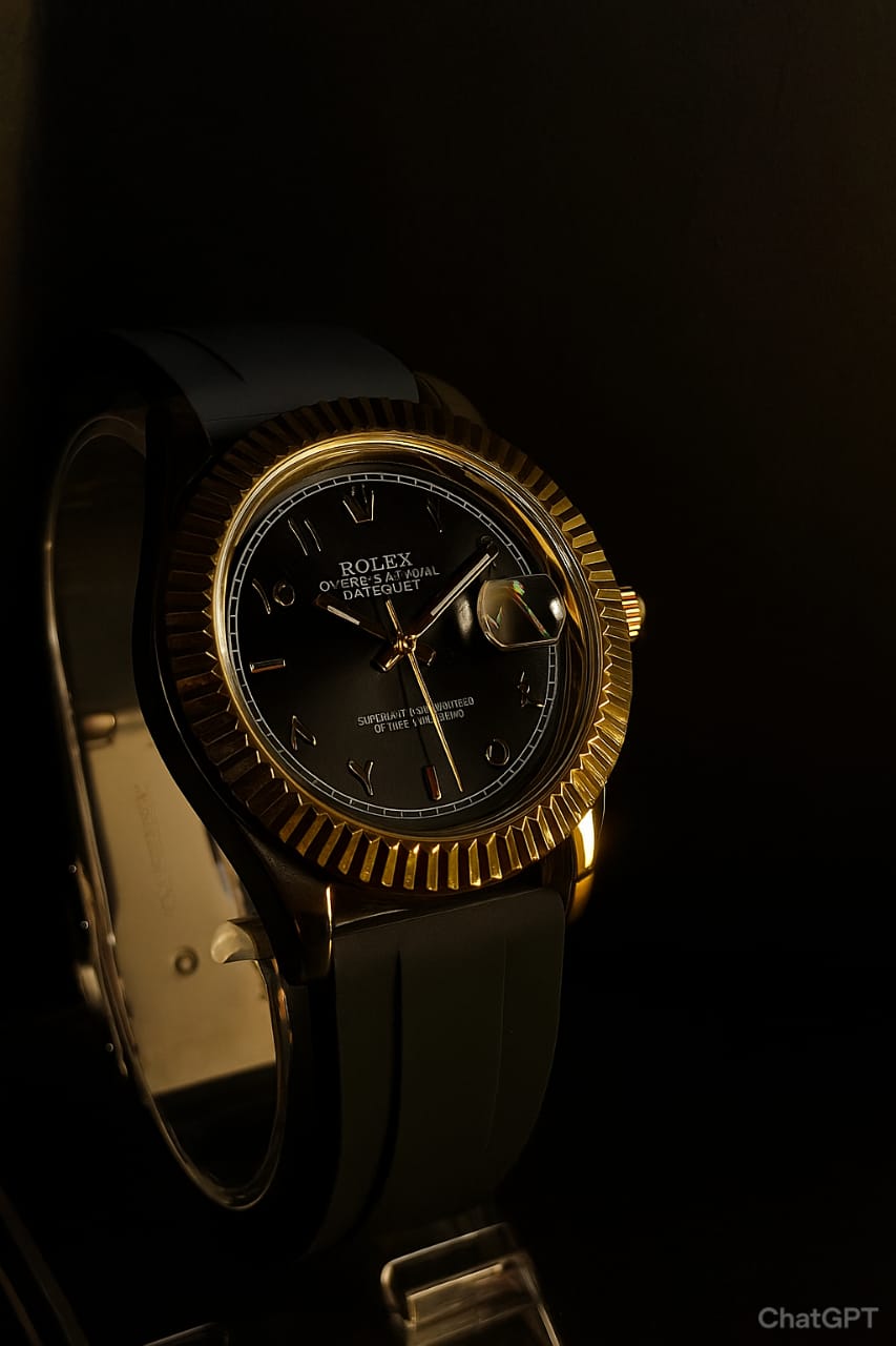 ROELX-Datona model black fibar belt and copper Dial