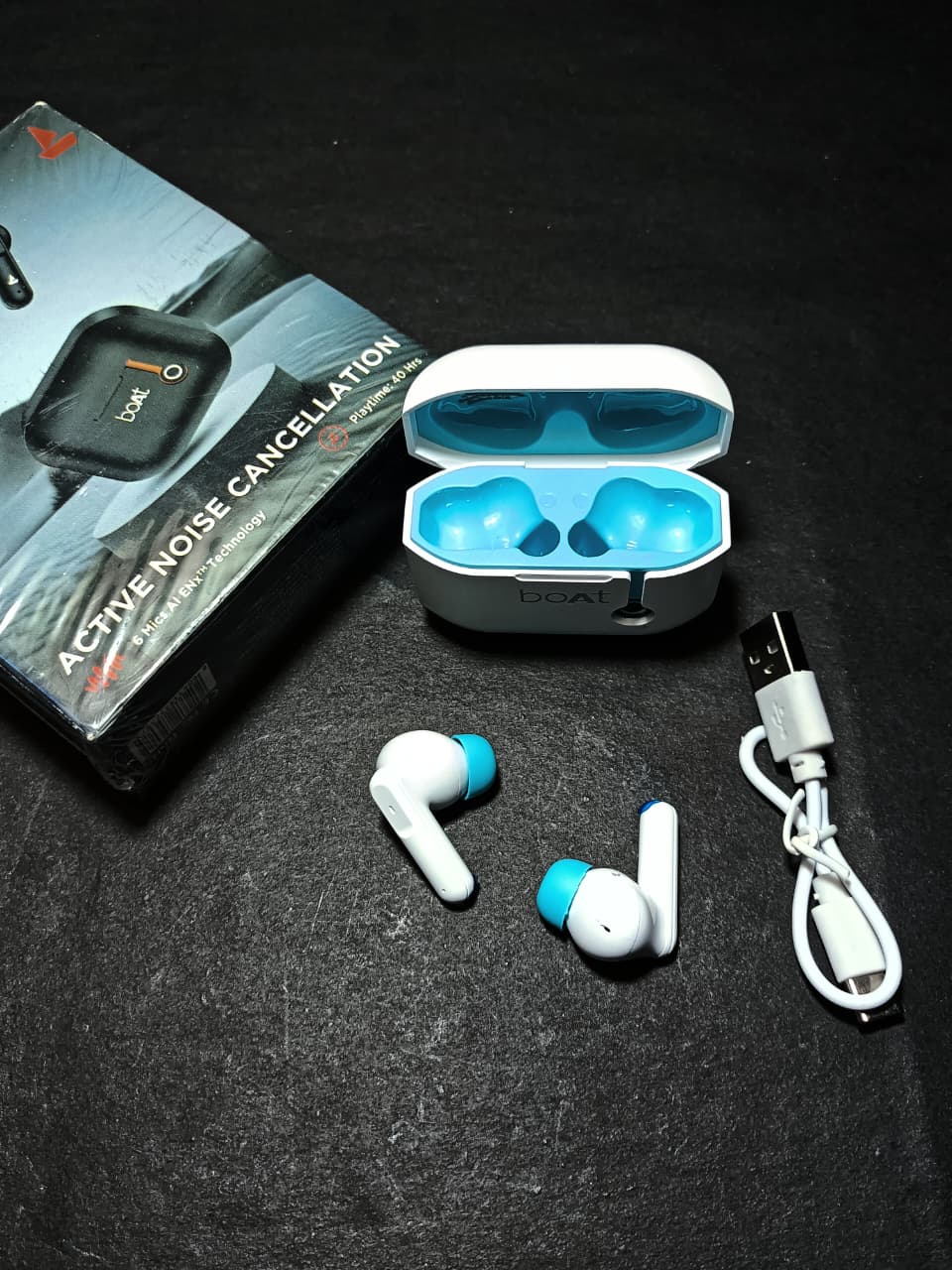 Airdopes 115 with ENx & Beast Mode, upto 24 Hrs Playback and ASAP Charge Bluetooth  (White Siberia, True Wireless)