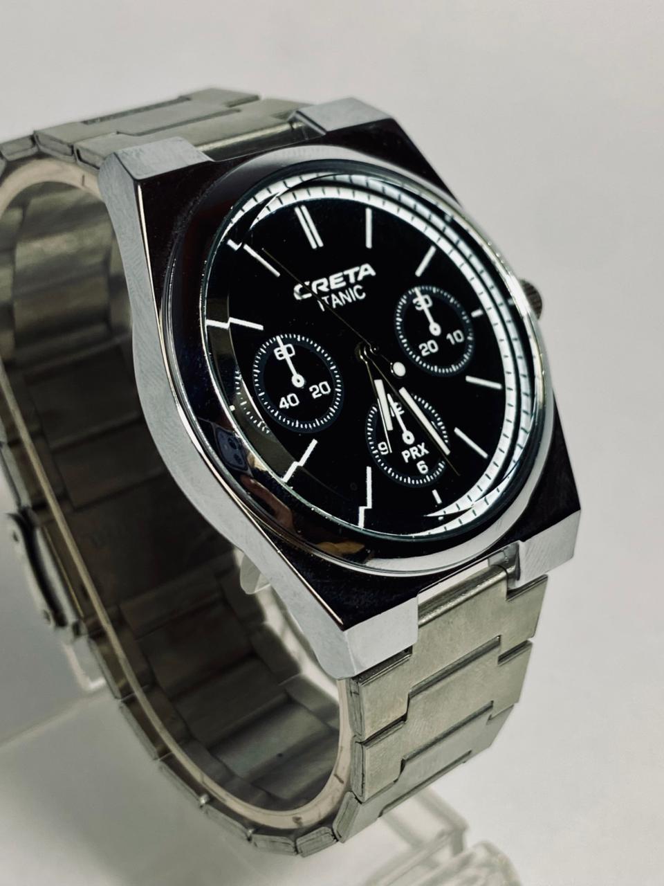 ORSGA TITON Analog Business Casual Stainless Steel Strap Decorative Subdials Watch for Men, Stylish Waterproof Wrist Watch